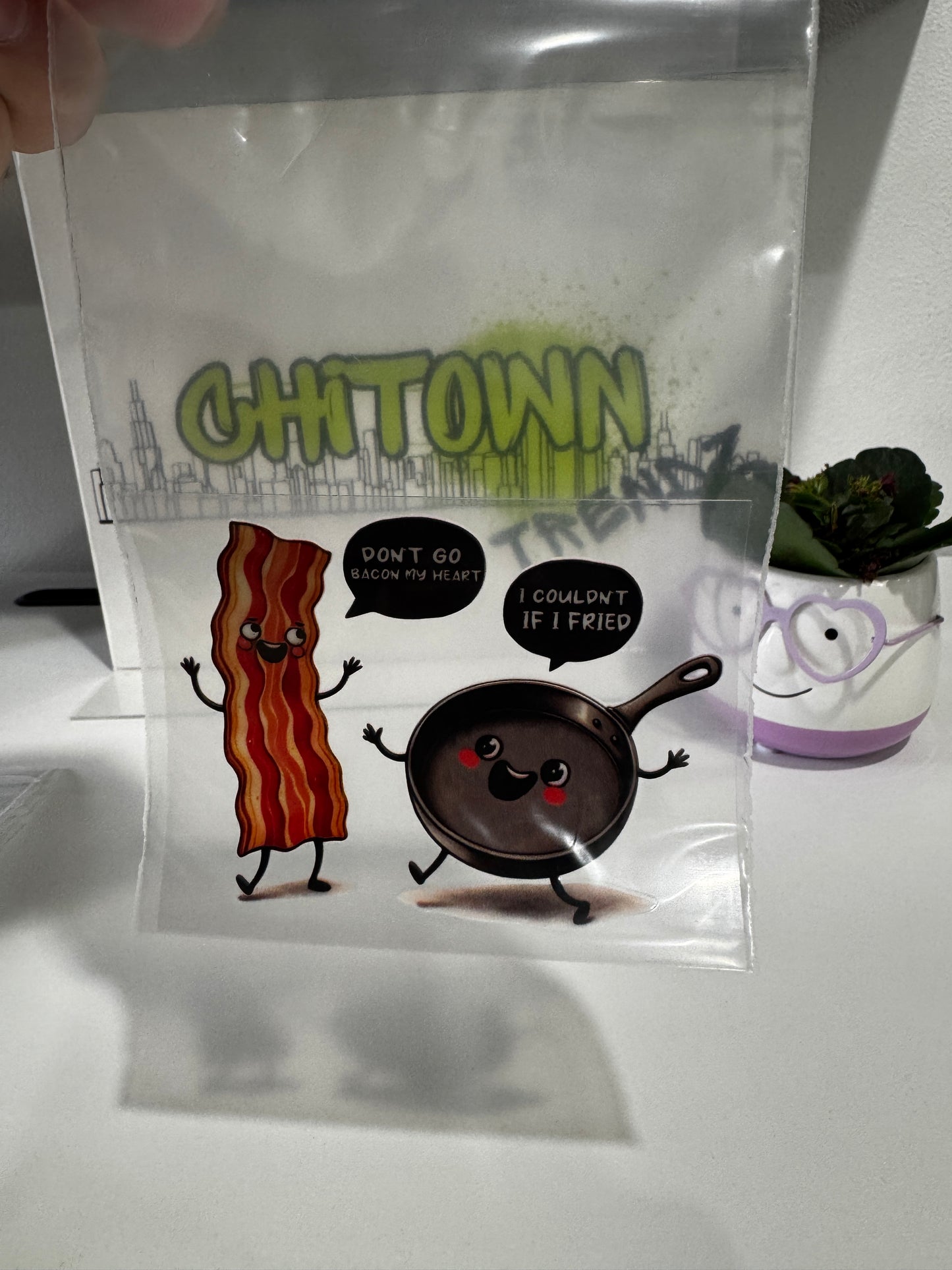 UV DTF Stickers Fried Bacon