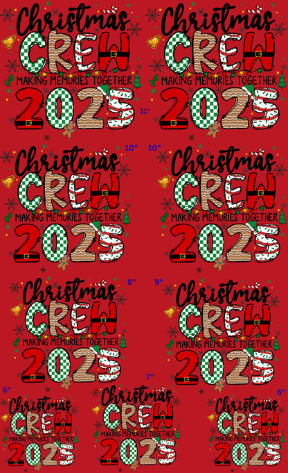 Family Christmas Crew 2025 Black Lettering