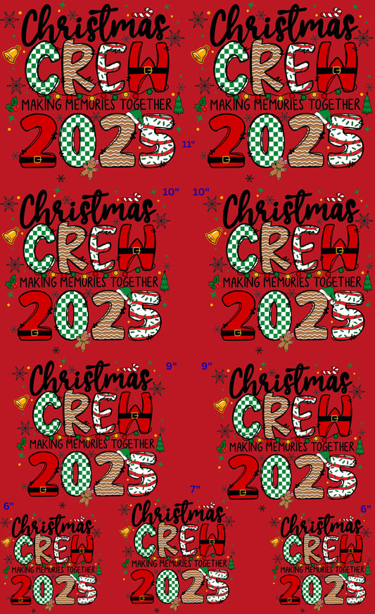 Family Christmas Crew 2025 Black Lettering