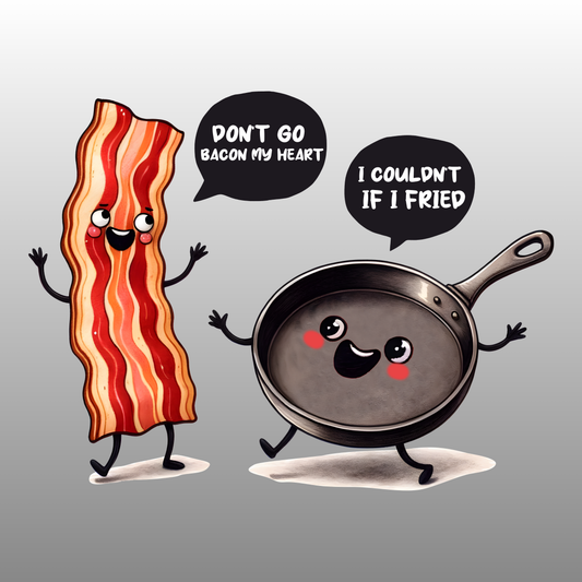 UV DTF Stickers Fried Bacon