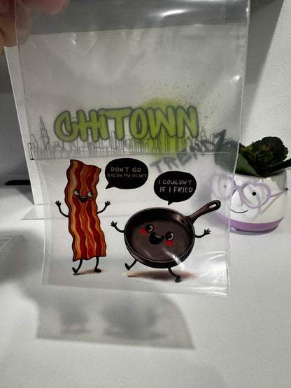 UV DTF Stickers Fried Bacon