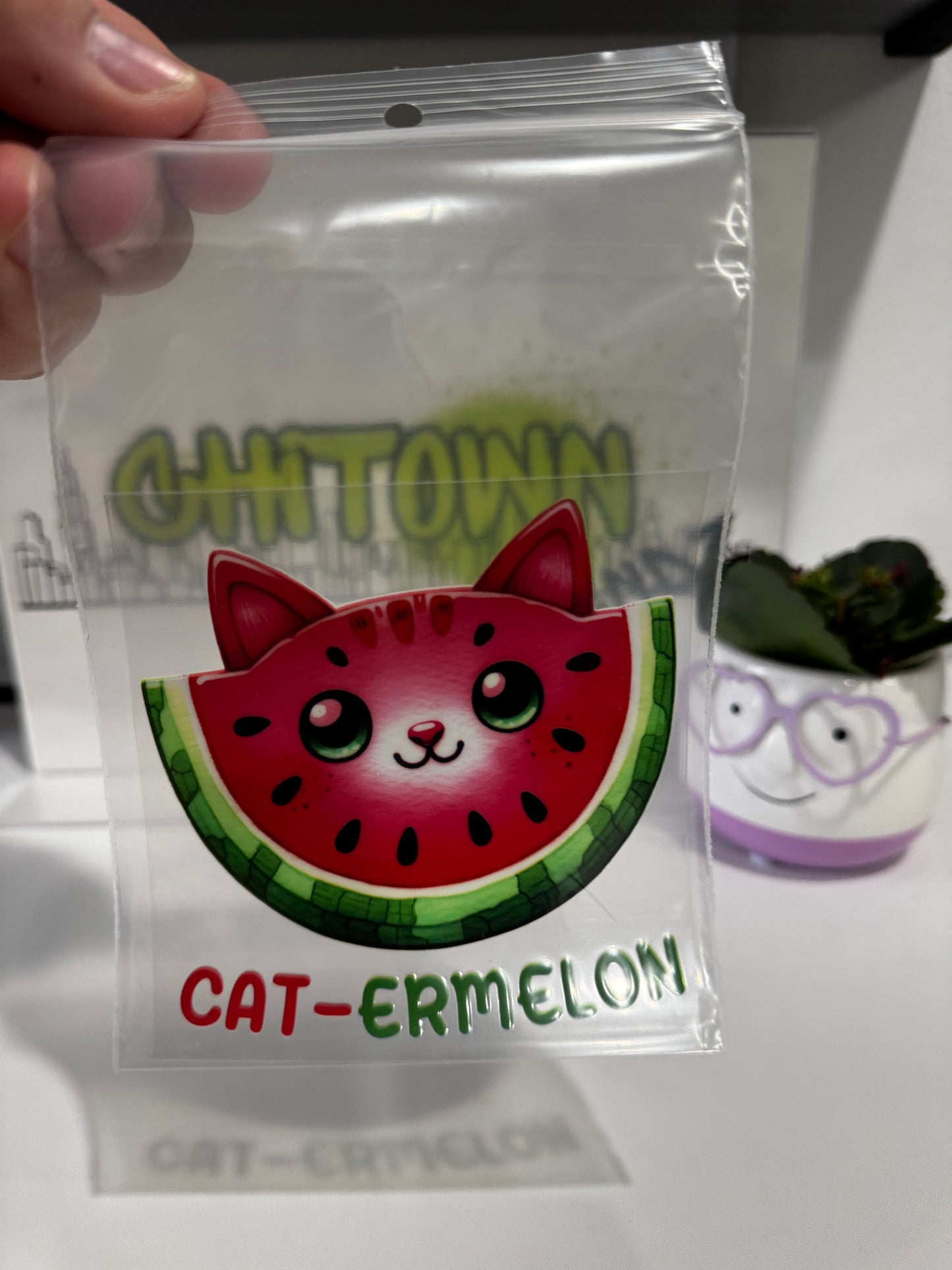 UV DTF Stickers Cat-ermelon
