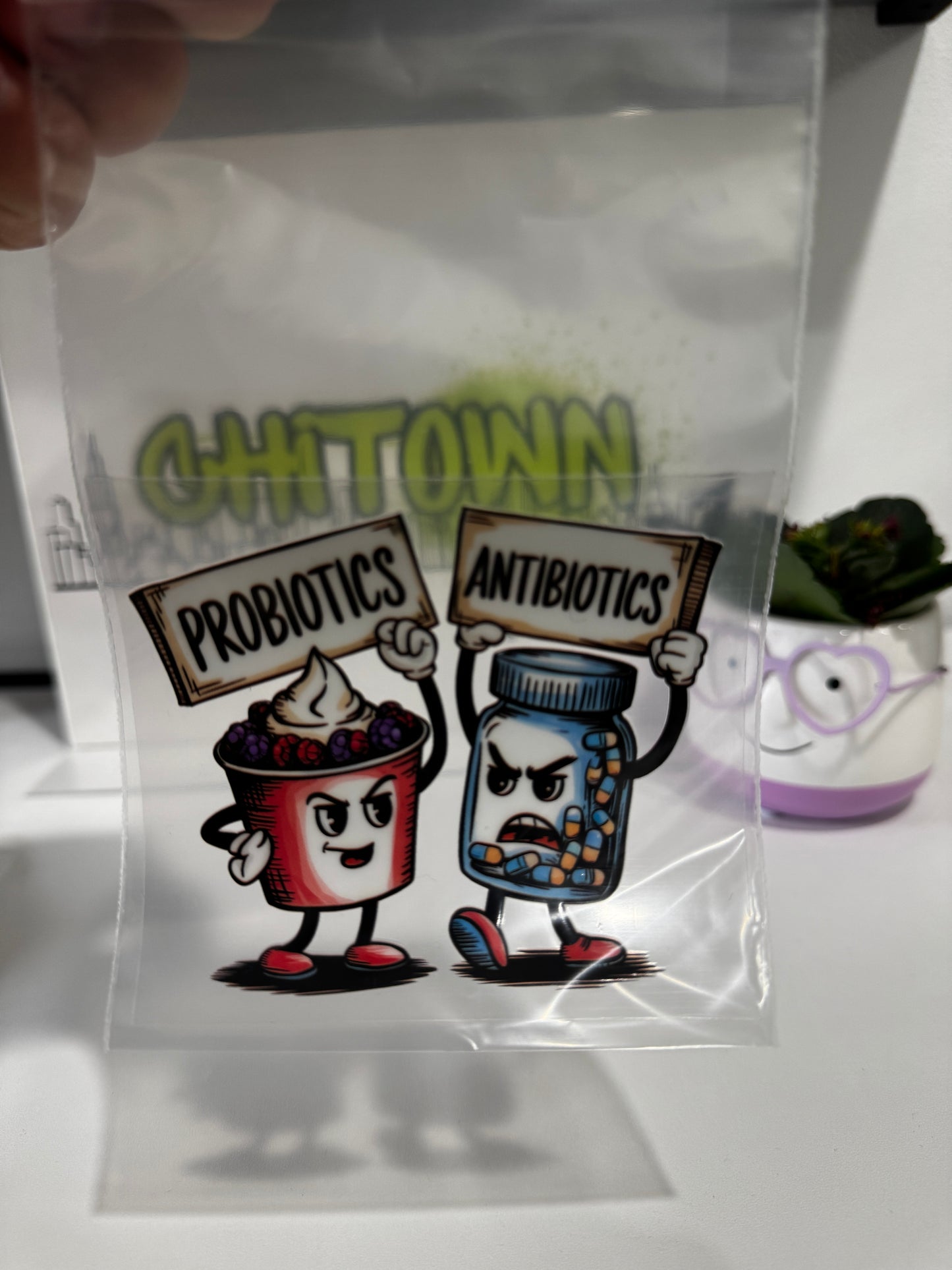 UV DTF Stickers Probiotics Vs Antibiotics